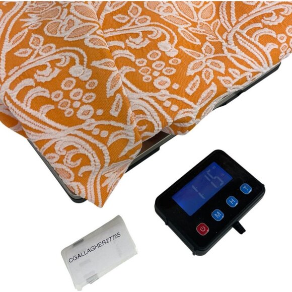 Vtg 70s PLW Womens Shift Dress M Medium Mini Orange Floral Knit Double Breasted - Picture 7 of 8